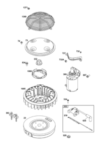Flywheel, Ignition, And Starter Group Diagram and Parts List for 385777-0010-B5  Briggs and Stratton Engine